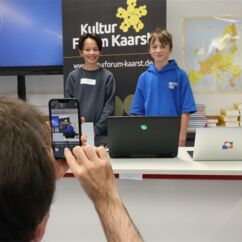 1. Kaarster Culture Hacking Party – Lennart und Valentin, die beiden Jüngsten; Foto: (c) Frank Ahlert