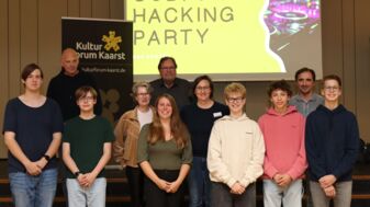 1. Kaarster Culture Hacking Party – Hacker, Challengepaten, Kulturforum, Informatiklehrer und Wolfgang Pleus; Foto: (c) Frank Ahlert